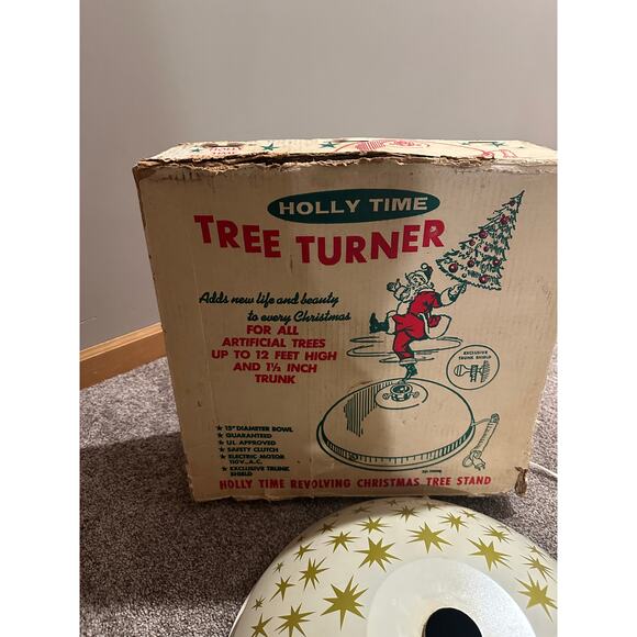 Vintage '62 Holly Time Tree Turner w/ Box Starburst Pattern | Model A35 | Works - Picture 4 of 5